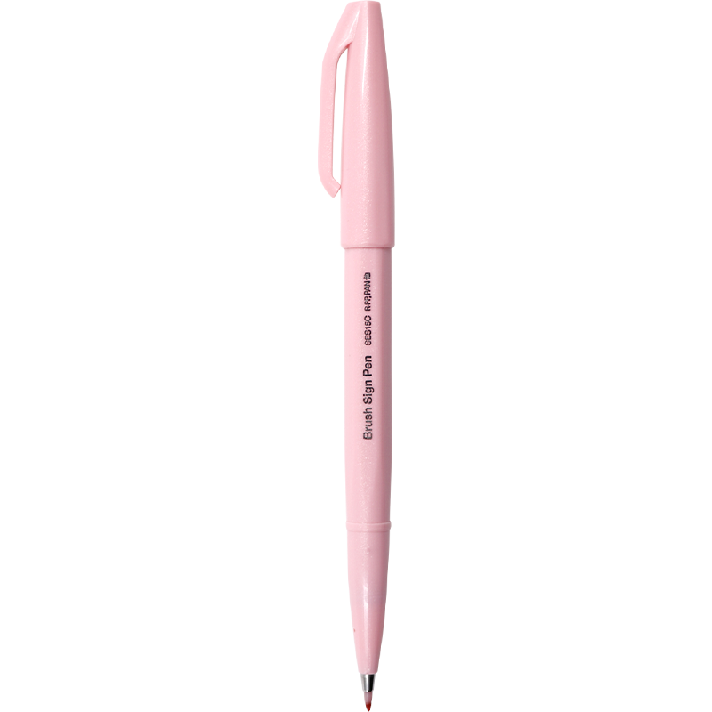 Pentel Colored Soft-Tip Gel Pen, Flexible Tip Water-Based Pen Touch for Journaling, Letters, Cards SES15C Cherry Pink