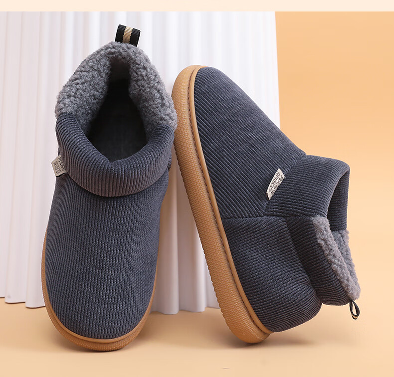 GUOLUOFEI Elderly Cotton Slippers with Heel, Non-Slip Indoor And Outdoor Wear, Warm Winter Cotton Shoes for Men And Wome 13