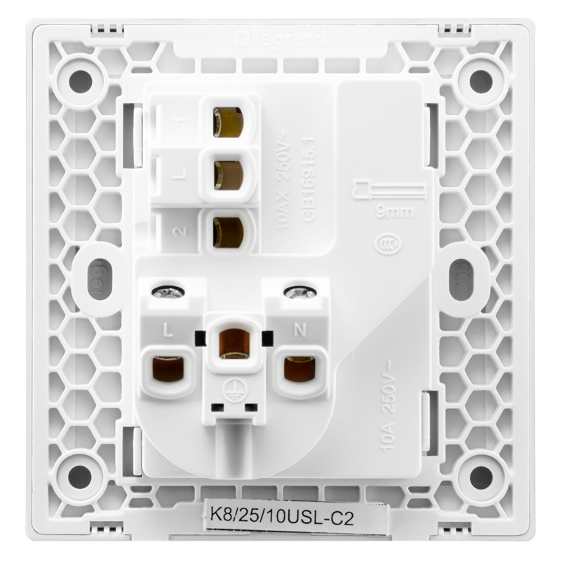 LEGRAND Switch Socket Panel, Shidian/Yijing Series Magnolia White, 10A Five-Hole with Switch (Dual Control) Socket