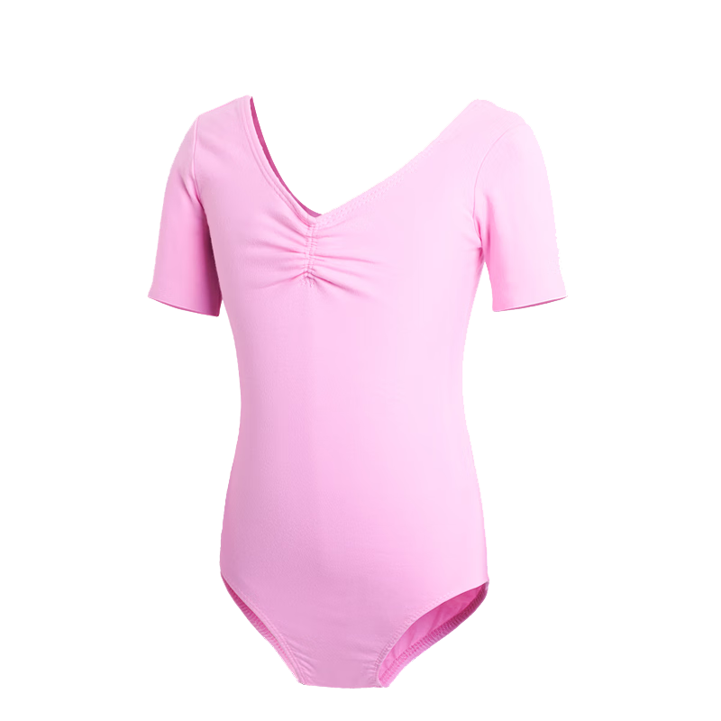 Aiwuge Dance Leotard for Girls, Summer Short-Sleeve Practice Bodysuit, Ballet Performance Costume for Exams And Shows, Size 170