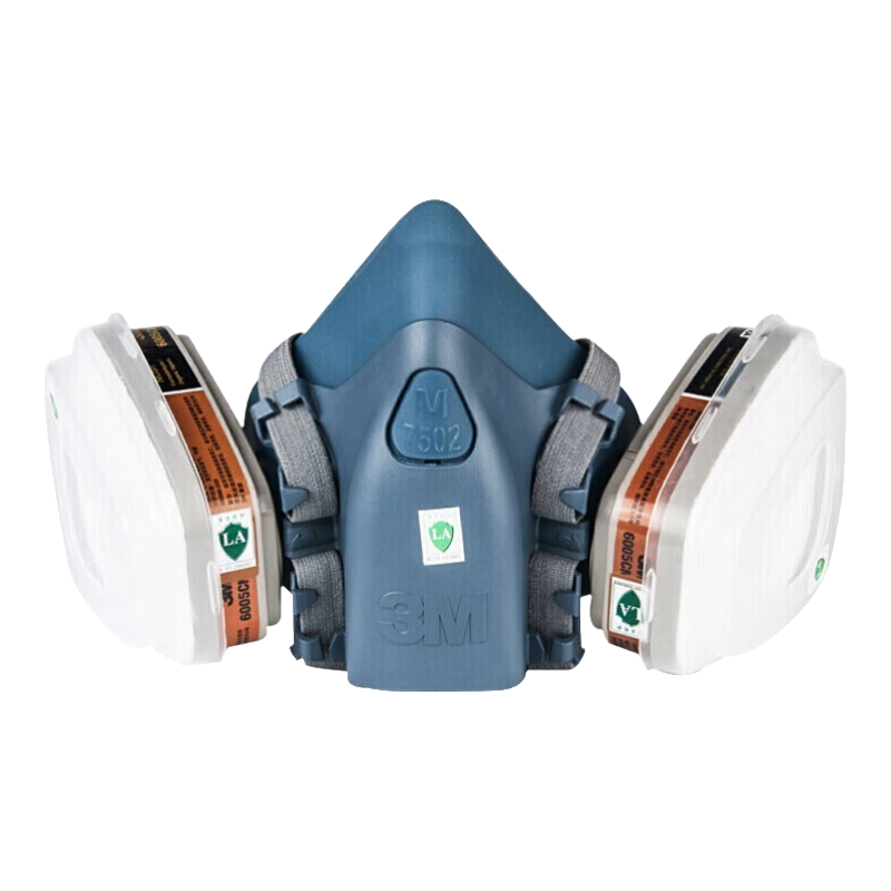 3M 7502 Silicone Gas Mask Respirator for Dust, Organic Gases, Pesticide Spraying, Chemical And Paint Applications, 7-Piece Set Firefighting Mask