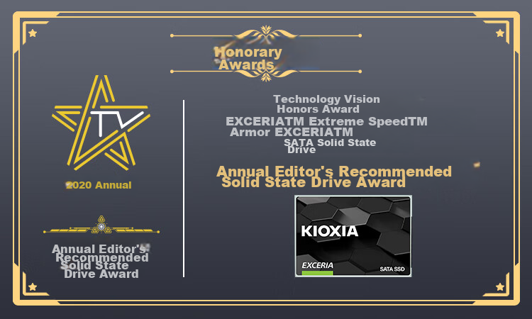 Kioxia 960GB SSD Solid State Drive, SATA Interface, EXCERIA SATA TC10 Series 12