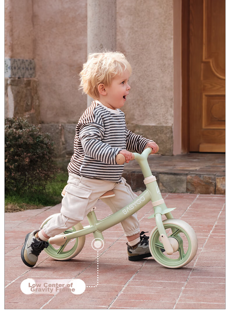 BG-BABYGO Children's Balance Bike for Ages 1-3 Kids' Bicycle Two-Wheel Scooter Pedal-Free Glider Toy, New Leaf Gree 6