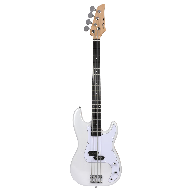 Minsine FD Bass/metal White Classic Four-String Electric Bass for Beginners BASS