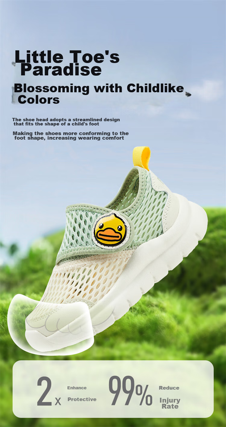 B.Duck Children's Walking Shoes, Single Mesh Shoes for Boys And Girls, Toddler Breathable Sports Shoes with Mesh Upper, Size 30 3