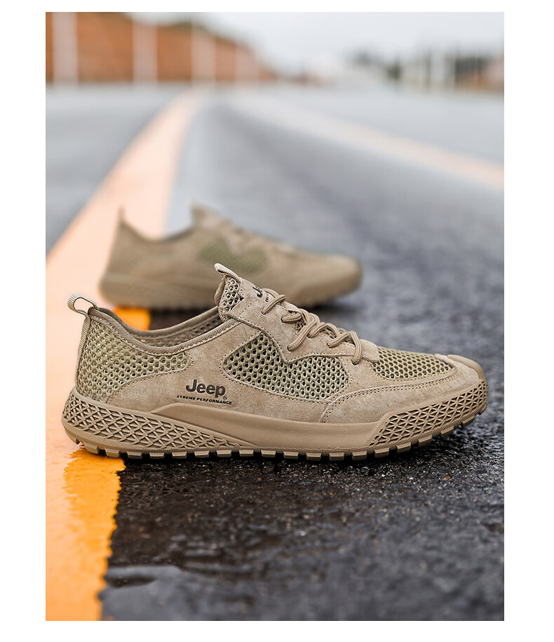 JEEP Hiking Shoes for Men, Outdoor Sports Shoes, Breathable Sandals, Wear-Resistant River Tracing Shoes, Mesh Running Shoes, Non-Slip Mountaineering Shoes for Me 17