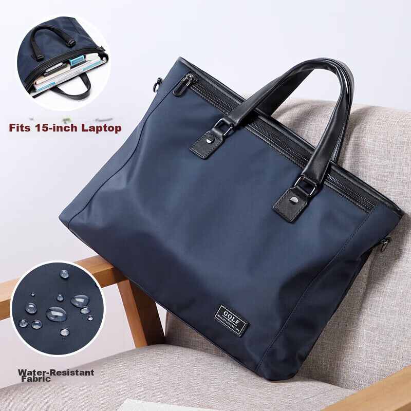 GOLF Business Briefcase for Men, Large Capacity Handbag, 15-Inch Laptop Bag, Casual Shoulder Crossbody Bag