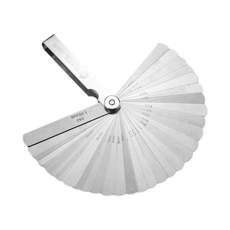 SATA 09407 32-Piece Set of Metric And Imperial Feeler Gauges, Thickness Gauge 0.02-1.00MM