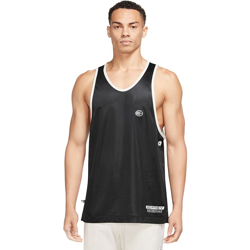 NIKE Men's Sports Tank Top, Basketball Training, Soft And Comfortable, DX0334-010, Black And White, XL