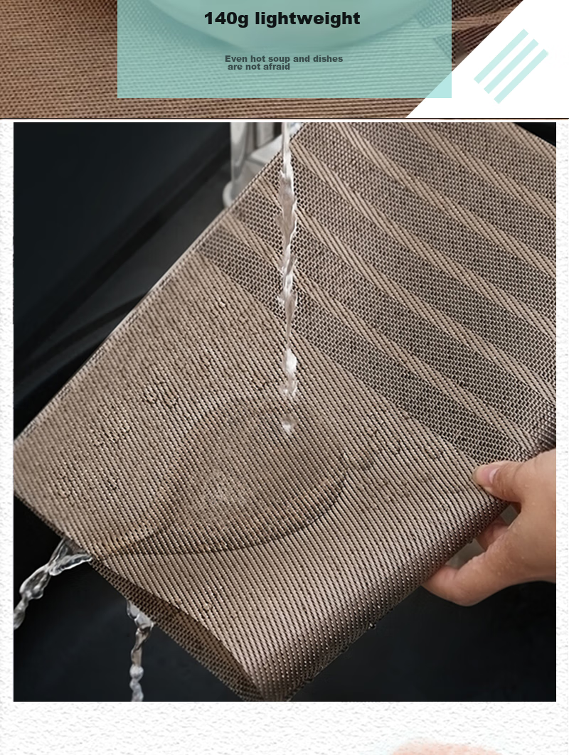 MENGTING Table Mat And Coaster Set, Western-Style Placemats And Coasters, Heat-Resistant And Insulated, Set of 4, 45*30cm, 3027 4