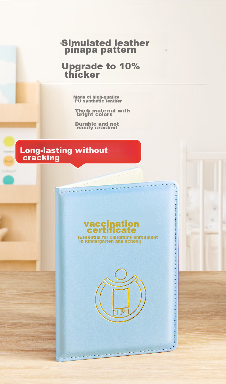 JONEVEE Vaccination Record Protector Sleeve, Small Size Vaccine Book, Baby Medical Birth Certificate Cover, Thickened Pink, ZWYM03 5