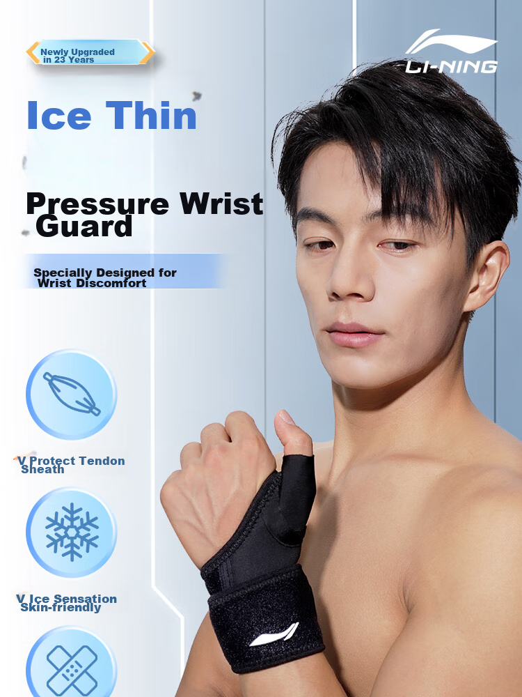 Li-Ning Wrist Guard for Men And Women, Sprain Wrist Tendonitis Pain Protection Sleeve Sports F Single Pack (Composite Fabric) 3