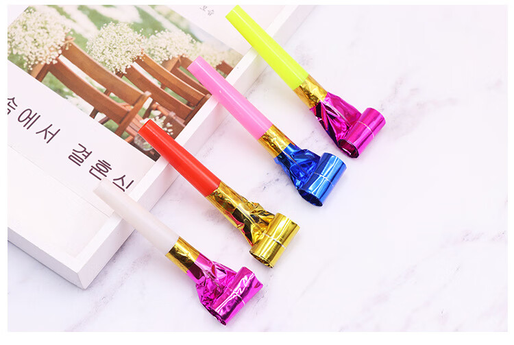 COODORA Blow-Up Toy Set of 40: Dragon Whistle, Trumpet, Air Blower, Retractable Paper Roll Whistle, New Year Gift 10