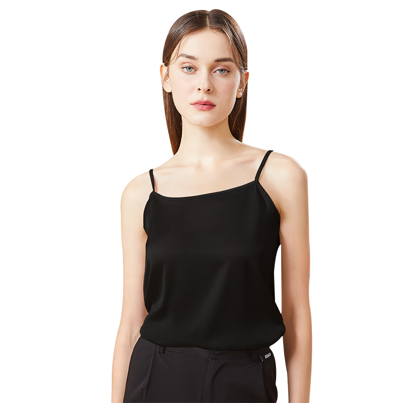 MiiOW Women's Camisole Tank Top for Spring And Autumn, Inner Or Outer Wear, Beautiful Back Design, Faux Silk Thin Strap Basic Versatile Undershirt