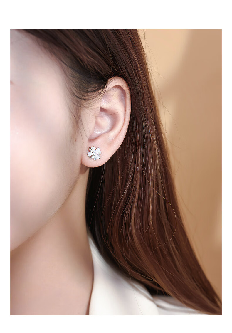 MANHE S999 Sterling Silver Four-Leaf Clover Stud Earrings for Women, New 2026 Style Earrings, Birthday Gift for Girls And Friends 15