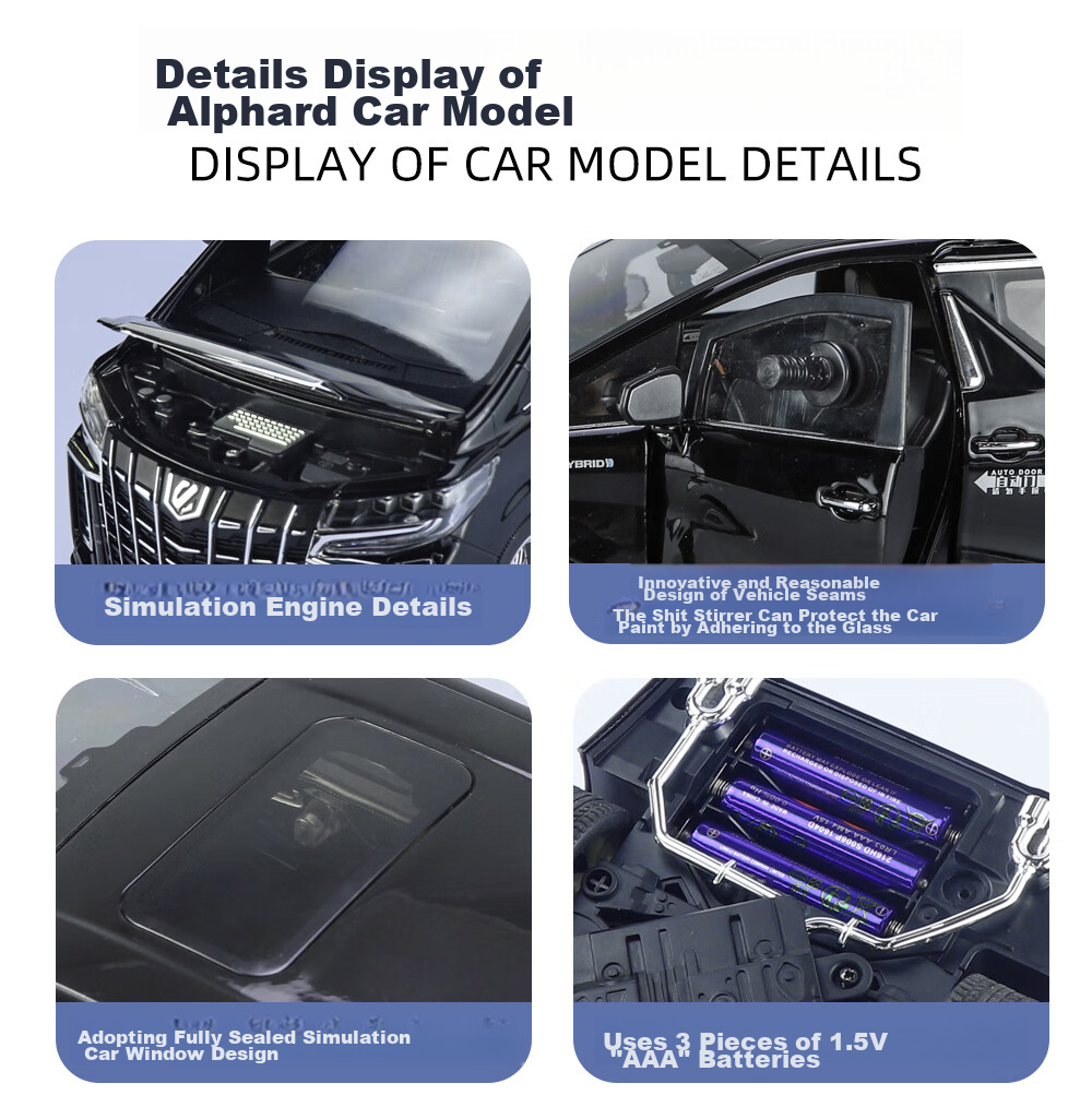 Heimanba Erfa Black 1:18 Business Car Model, Realistic Alloy Children's Toy Car, Model Toy Decoration, Toy Vehicle 18