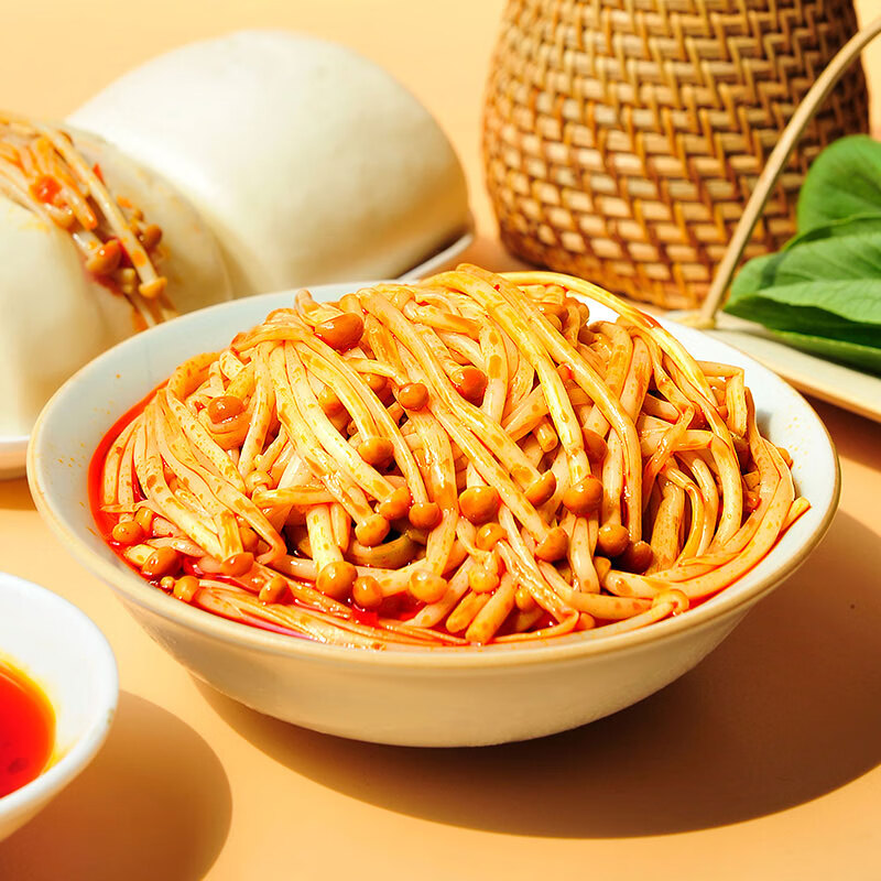 金大州 香辣红油金针菇 35g*20 休闲办公室零食素食小吃下饭菜