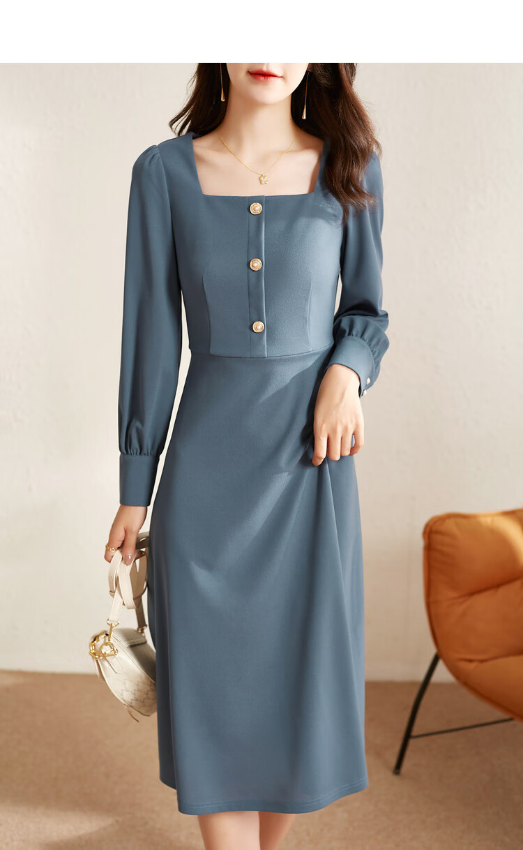 Shangdu Bila New Year Red French Style Dress for Women Spring Autumn Mid-Length Elegant Goddess Waist-Slimming Petite Dress 18
