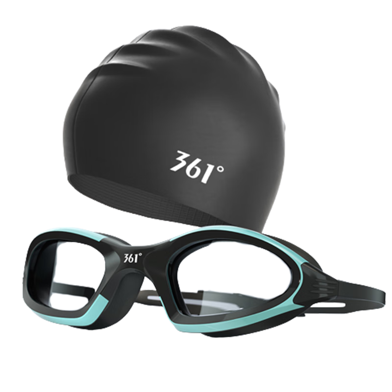 361° Swimming Goggles Set for Men And Women, High Definition Clear Lens Swim Glasses with Silicone Swim Cap Set