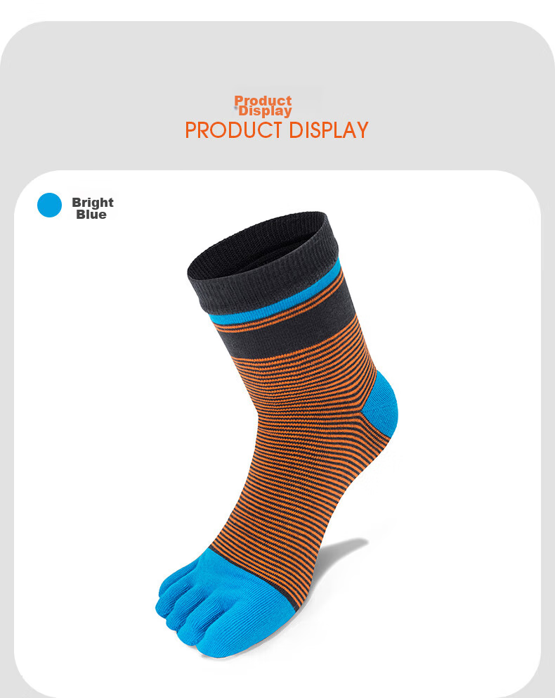 TFO Competition-Grade Five-Toe Outdoor Socks, Non-Slip Wear-Resistant Hiking And Mountaineering Socks Sports Socks 2202418 Men's Bright Blue 11