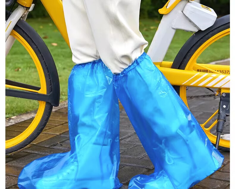 JAJALIN Disposable Waterproof Shoe Covers for Adults, Thick Rain Boots for Outdoor Wear, Student Individual Packaging, 5 Pairs Per Pack 30