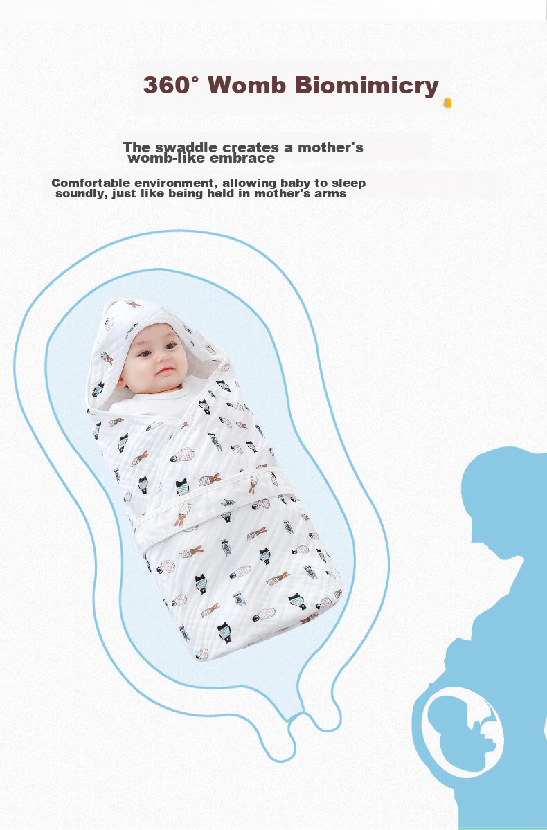 Tongyan Baby Swaddle Blanket, Newborn Anti-Startle Swaddling Cloth, Class A Pure Cotton Gauze, Baby Delivery Room Summer Wrap Blanket 4