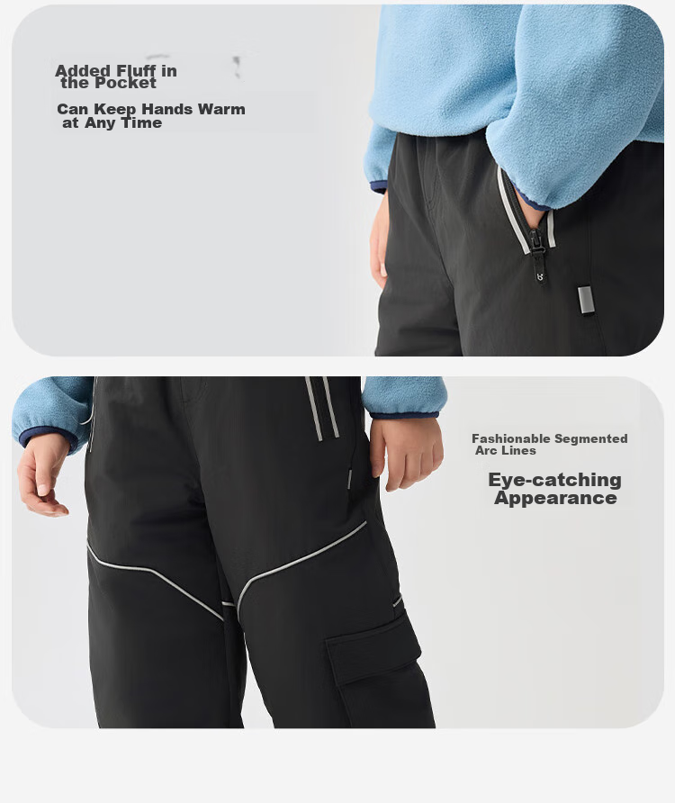 BALABALA Children's Clothing, Boys' Pants for Autumn And Winter, Girls' Sports Pants for Older Children, Kids' Long Trousers, Windproof 11