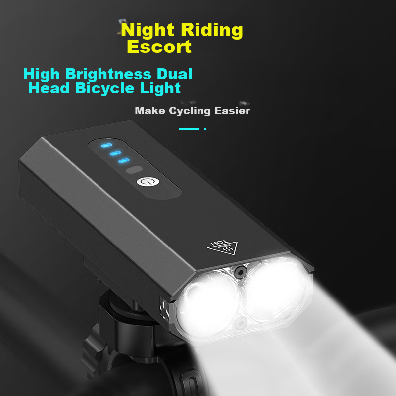 BIKEBROS Bicycle Front Light, Night Riding High Beam Flashlight, USB Rechargeable, Rainproof, Mountain Bike Outdoor Cycling Equipment Accessory, Black, 800 Lumens