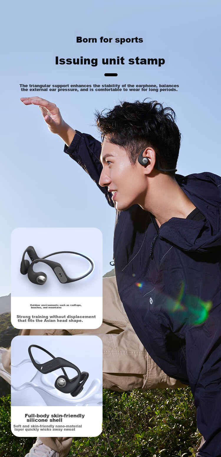 JBL [Liang Jingkun's Choice] Nearbuds2 Music Windstorm 2nd Generation Open Wireless Bluetooth Earphones, Non-In And Non-Ear-Hook Style, Not Bone Conduction, for Sports And Running, Black 7