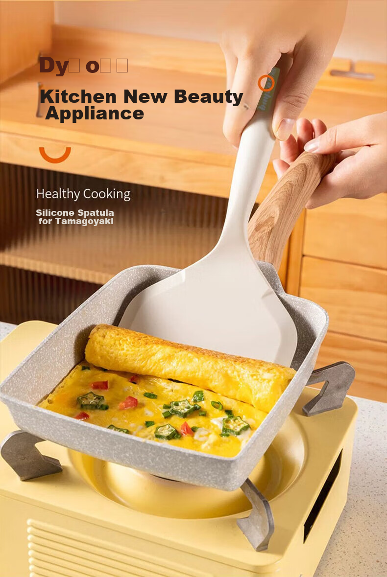 Bayco Food Grade Silicone Spatula, Non-Stick Pan Specific Spatula for Frying Pan And Tamagoyaki, Non-Stick Pancake Spatula BC5479 1