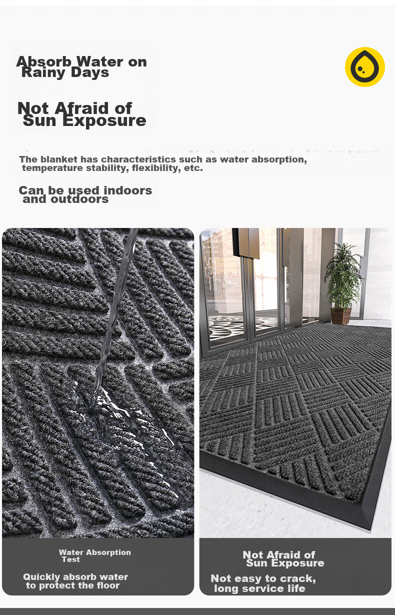 Boneng Commercial High-End Entrance Door Mat, Outdoor Entrance Carpet, Foot Mat, Indoor Doorway Mat, Rubber Mat, 60x90cm 8