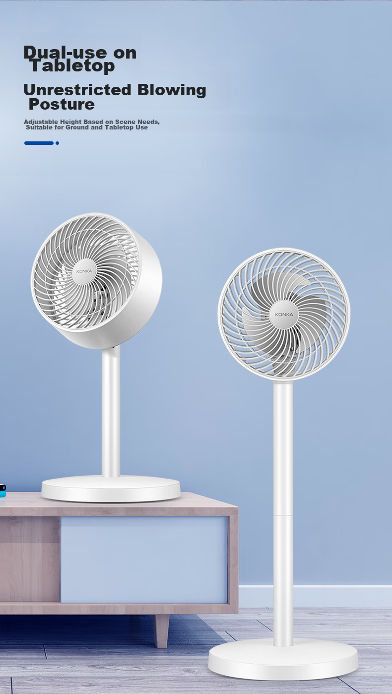 KONKA Air Circulation Fan Electric Fan Remote Control Home Fan Oscillating Desktop Small Fan Standing Electric Fan Quiet Ventilation AC Fixed Frequency Floor Fan KXHS-1712E-P 6