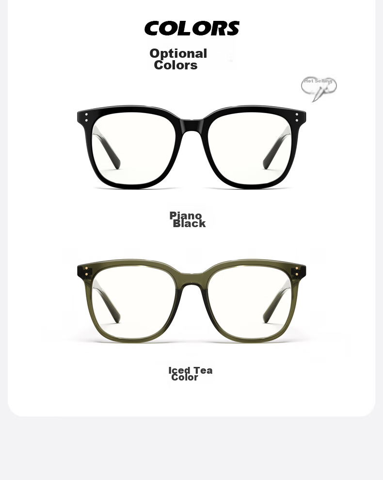 PARZIN Prescription-Ready Glasses Frame, Acetate Square Frame for Men And Women, Versatile Daily Wear, Easy to Match, Face-Slimming Black Frame, 15858 11