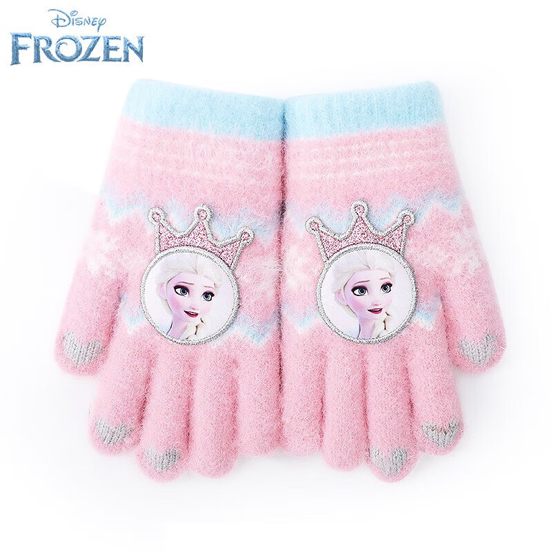Disney Frozen Kids Winter Gloves Girls Fleece Lined Five-Finger Warm Gloves