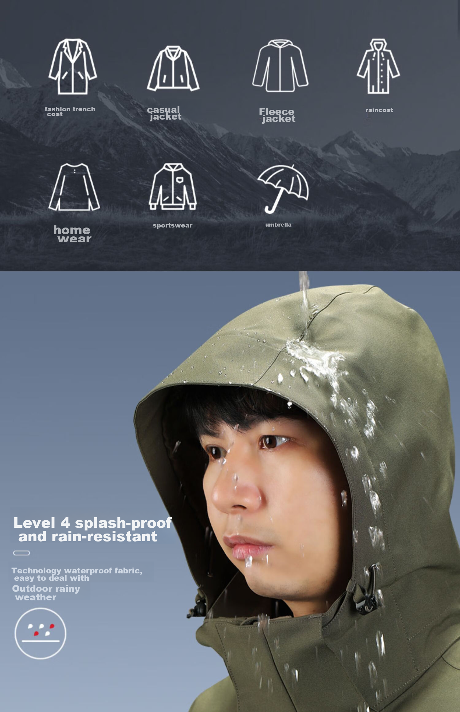 CAMEL Three-In Jacket with Detachable Fleece Inner Layer, Waterproof Mountaineering Coat for Autumn And Winter 4