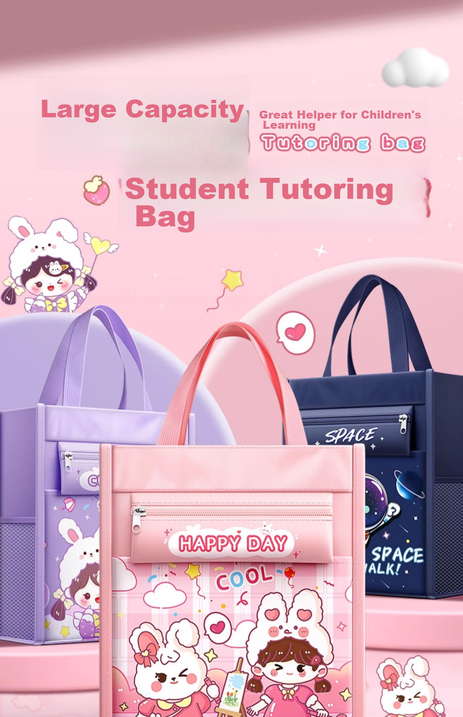 Shuxing Tutoring Bag, Handbag, Book Bag, Stylish Backpack for Boys And Girls, Elementary School Student Bookbag, File Bag, Canvas Art Bag, Tutoring Class Homework Document Bag, Storage Bag for Childre 1