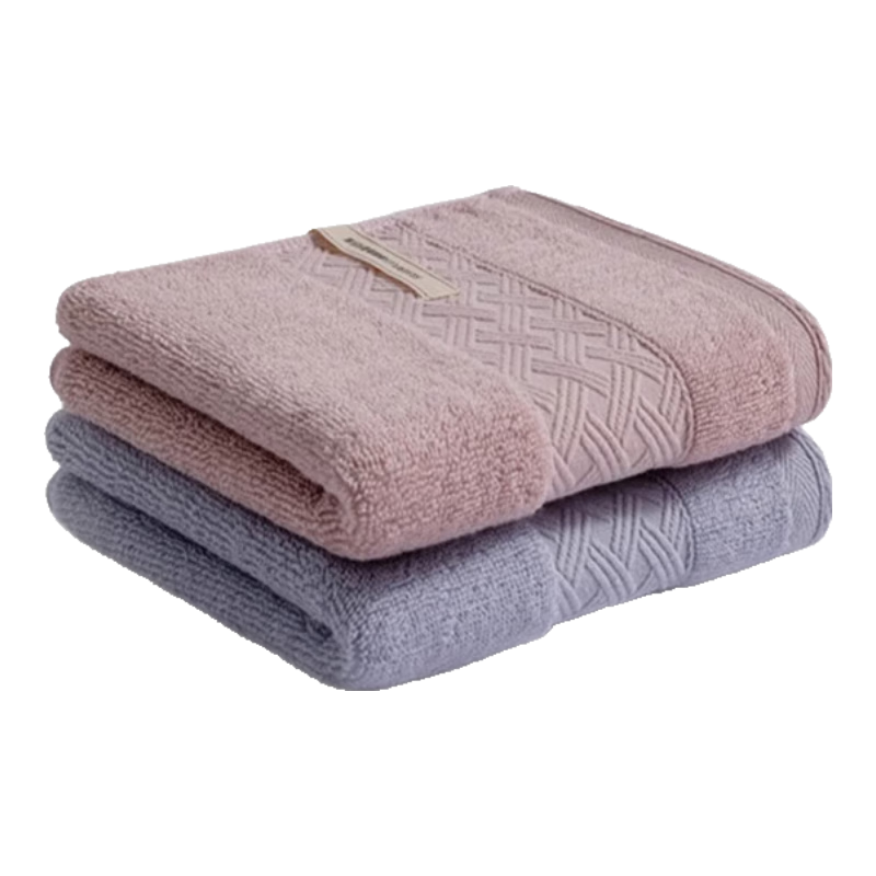 Grace 3A Grade Pure Cotton Towels 2-Pack Soft Antibacterial Thickened Xinjiang Cotton Absorbent Face Towels for Sports Pink+Blue
