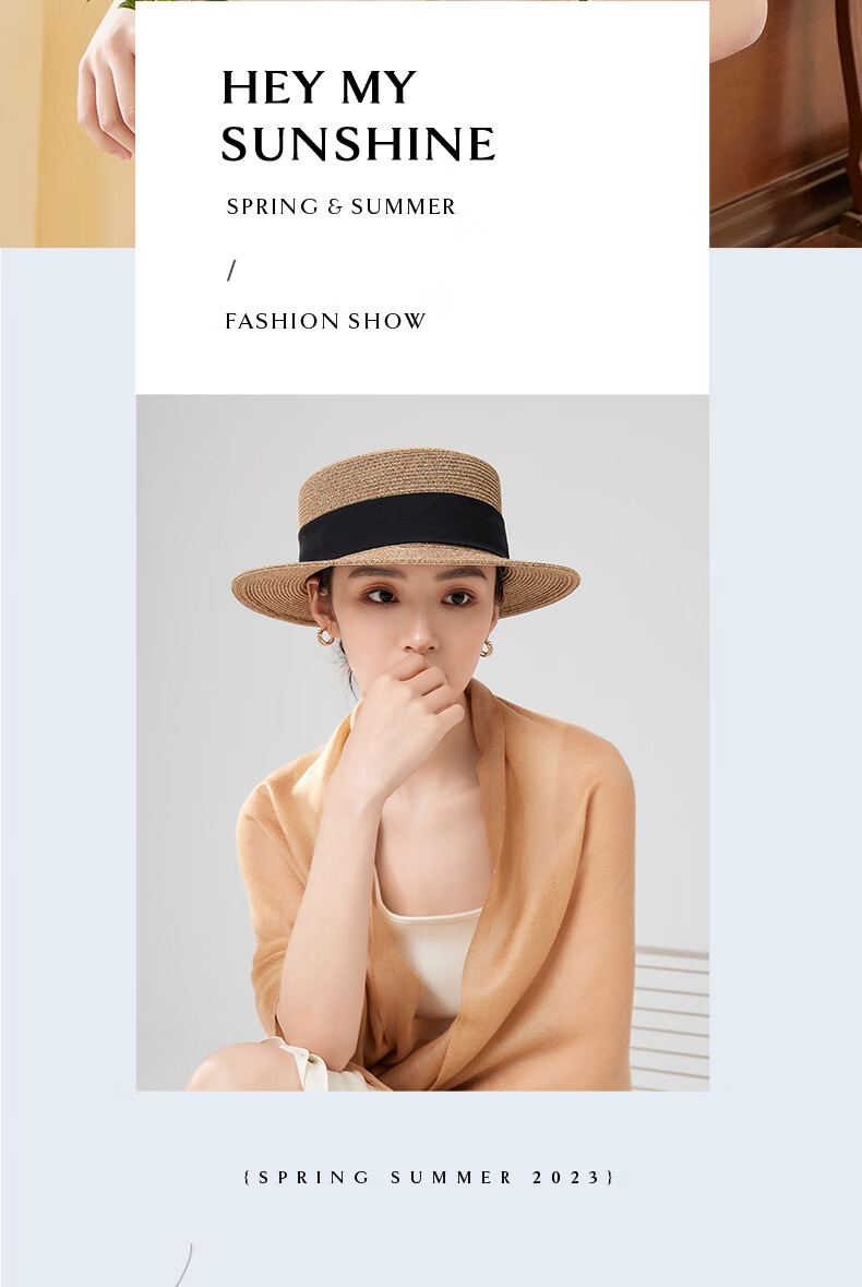 Siggi Straw Hat for Women, Summer Sun Protection UV-Resistant Flat Brim Hat, Sunscreen Cap, Flat Top Hat, Sun Visor, Gift for Wome 4