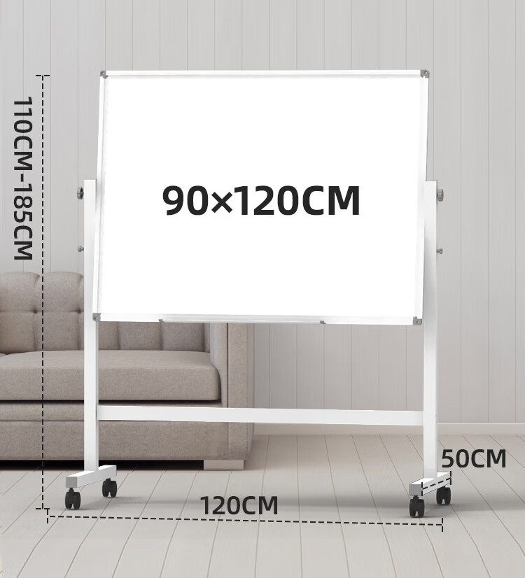 BBNEW 90*120cm Double-Sided Magnetic Whiteboard Stand, Movable Height-Adjustable Flip Writing Board, for Meetings And Office Use, Home Teaching Children's Blackboard, NEWV90120-W 6