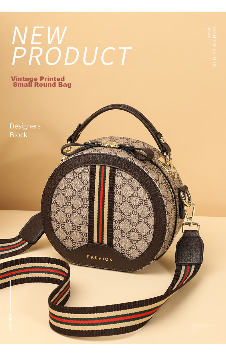 Aiqinghai Handbag, Women's Small Round Bag, Phone Pouch, Crossbody Shoulder Bag, Light Luxury Brand, Birthday And Mother's Day Gift, Practical Present for Mom 1