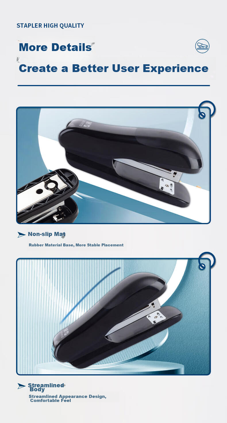 M&G Rotatable Stapler, Classic 360-Degree Swivel Stapler, Durable Business Office Supplies, Single Pack Gray ABS91627 Back-To Essential 6