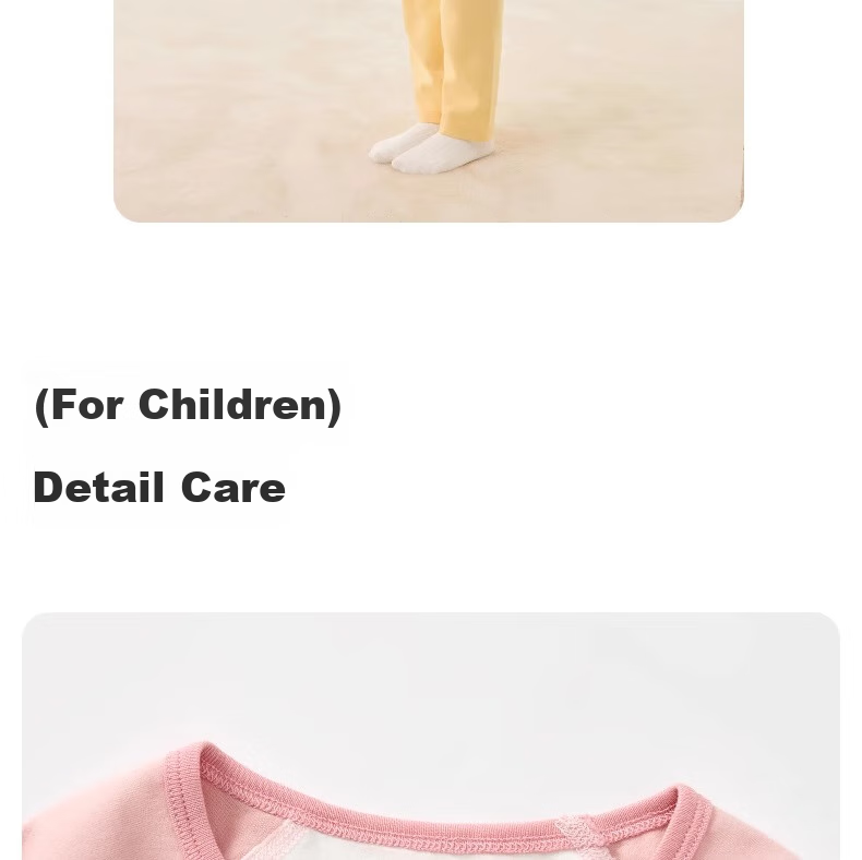 Niduoxiong Winter Baby High-Waist Waist Protection Underwear Set, Children's Pajamas, Infant Cotton Breathable Sleepwear, Warm Underwear for Autumn And Winter 33