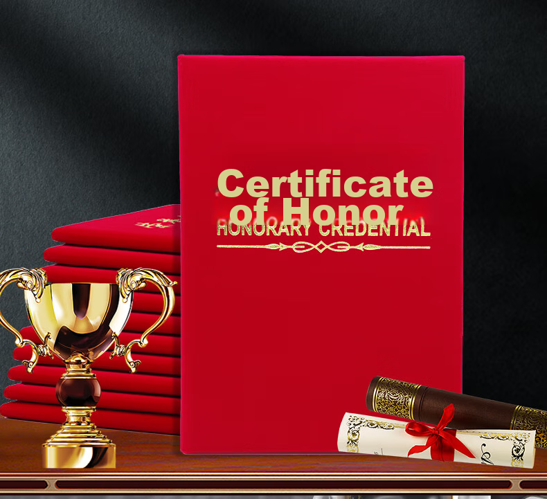 LISON [Lowest Price Online] 5902-8K Honor Certificate Cover And Inner Pages, Award Certificate Velvet Gold-Stamped High-Quality Cover, Award Protection Sleeve for Annual Meetings And Award Ceremonies 8