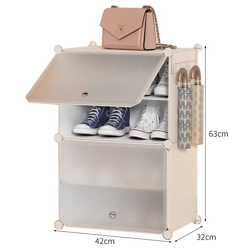 Anerya Ultra-Thin Shoe Cabinet, Entryway Simple Shoe Rack, Multi-Layer Dustproof Storage Shelf, Resin Assembly Cabinet, Single Column Four-Tier White 3