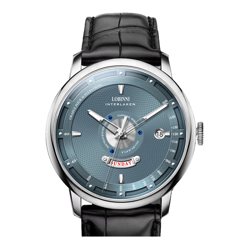 LOBINNI Men's Mechanical Watch, Luminous Casual Waterproof Back-Transparent Wristwatch for Men 18087