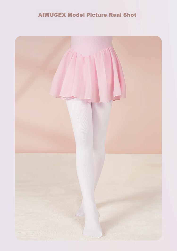 Aiwuge Dance Socks for Children Girls, Moisture-Wicking And Sweat-Absorbing Dance Stockings for Girls, White - Upgraded Triangle Crotch, Size 2XL 11