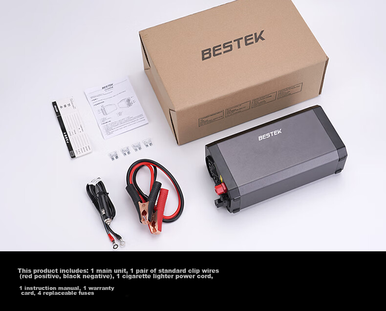 BESTEK Inverter High-Power Car Power Converter 12V to 220V True Rating 1000W Outdoor Power Equipment 31