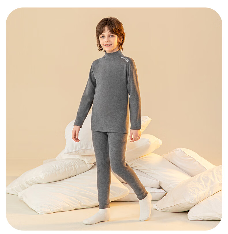 YING BO LUN Girls' Thermal Warm Underwear Set Autumn Winter Long Johns for Girls Champagne 130 11