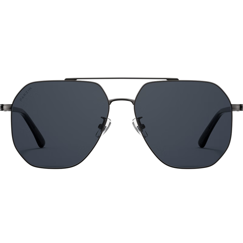 PARZIN Fan Chengcheng Style Double-Beam Alloy Aviator Sunglasses for Men, Polarized Sunglasses, Commuter Driving UV Protection Eyewear