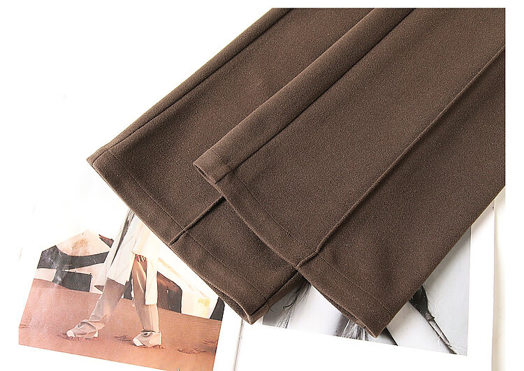 Dme [Career Selection] Winter Urban Commuter Micro-Flare Long Pants Women's Trousers Casual Pants, Coffee Color, Size 26 20